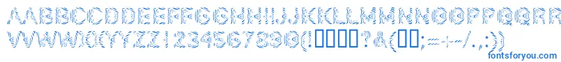 Fonte LinotypeSilver – fontes azuis em um fundo branco