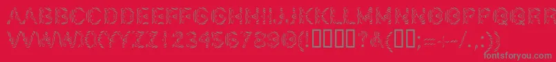 LinotypeSilver-fontti – harmaat kirjasimet punaisella taustalla