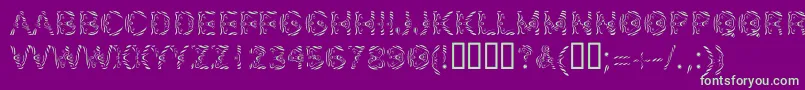 LinotypeSilver Font – Green Fonts on Purple Background