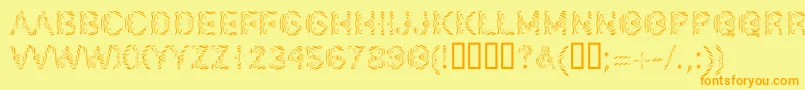 LinotypeSilver Font – Orange Fonts on Yellow Background
