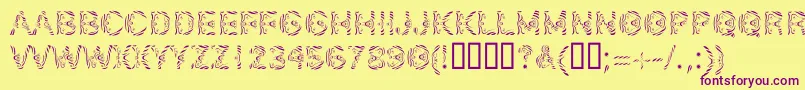 Fonte LinotypeSilver – fontes roxas em um fundo amarelo