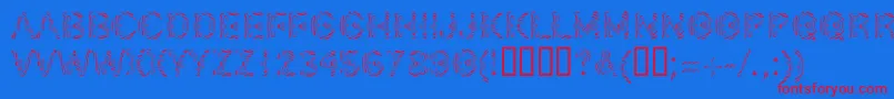 LinotypeSilver-Schriftart – Rote Schriften auf blauem Hintergrund