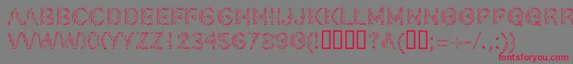 フォントLinotypeSilver – 赤い文字の灰色の背景