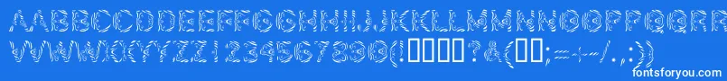 LinotypeSilver-Schriftart – Weiße Schriften auf blauem Hintergrund
