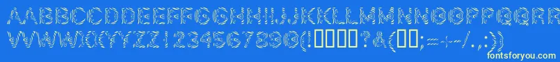 LinotypeSilver Font – Yellow Fonts on Blue Background