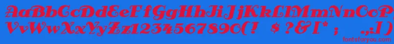Antsypan-Schriftart – Rote Schriften auf blauem Hintergrund