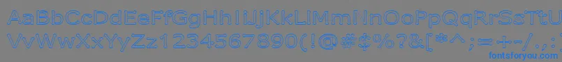 フォントDrummonOutline – 灰色の背景に青い文字