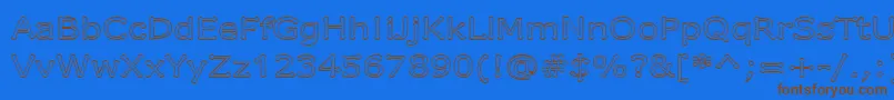 DrummonOutline-Schriftart – Braune Schriften auf blauem Hintergrund