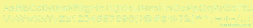 フォントDrummonOutline – 黄色い背景に緑の文字