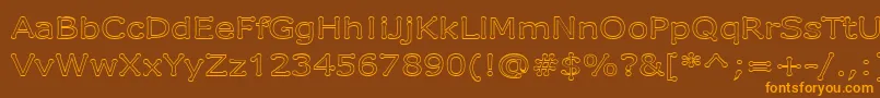 Czcionka DrummonOutline – pomarańczowe czcionki na brązowym tle