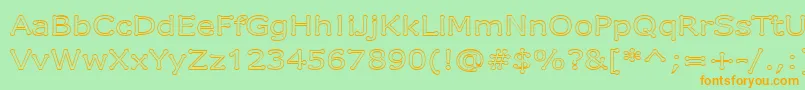 DrummonOutline-fontti – oranssit fontit vihreällä taustalla