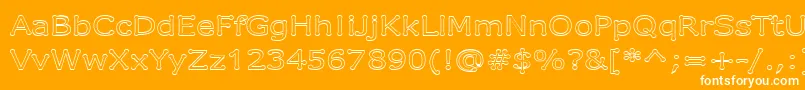 DrummonOutline-fontti – valkoiset fontit oranssilla taustalla