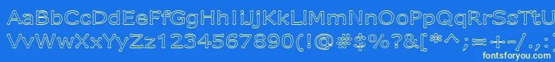 DrummonOutline Font – Yellow Fonts on Blue Background