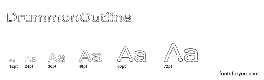 DrummonOutline Font Sizes