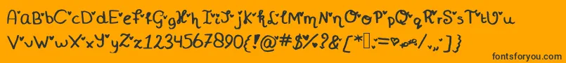 Miniheartfont Font – Black Fonts on Orange Background