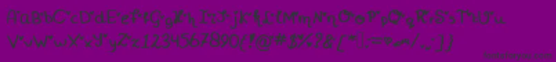 Miniheartfont-Schriftart – Schwarze Schriften auf violettem Hintergrund