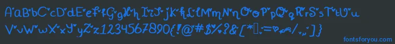 More about Miniheartfont Font Miniheartfont Font – Blue Fonts on Black Background