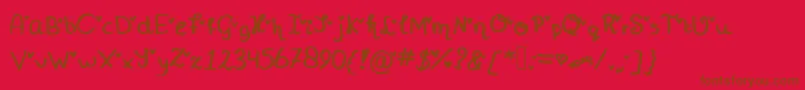 フォントMiniheartfont – 赤い背景に茶色の文字