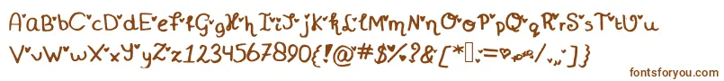 More about Miniheartfont Font Miniheartfont Font – Brown Fonts on White Background