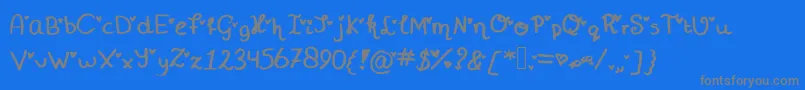 Miniheartfont-Schriftart – Graue Schriften auf blauem Hintergrund