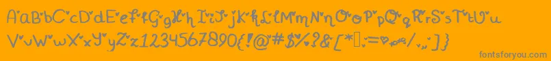 Miniheartfont Font – Gray Fonts on Orange Background