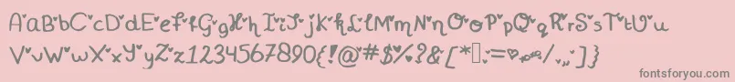 Miniheartfont Font – Gray Fonts on Pink Background