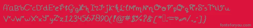 Miniheartfont Font – Gray Fonts on Red Background