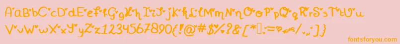 Miniheartfont Font – Orange Fonts on Pink Background