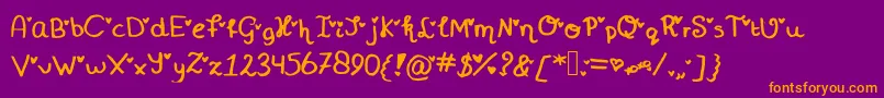 More about Miniheartfont Font Miniheartfont Font – Orange Fonts on Purple Background