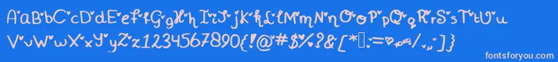 More about Miniheartfont Font Miniheartfont Font – Pink Fonts on Blue Background