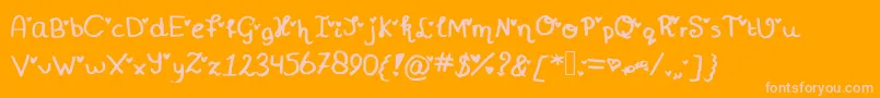Miniheartfont Font – Pink Fonts on Orange Background