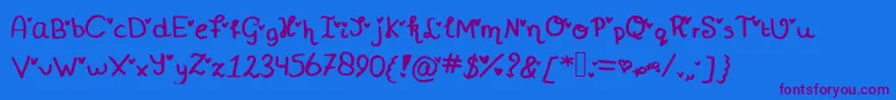 Подробнее о шрифте Miniheartfont Шрифт Miniheartfont – фиолетовые шрифты на синем фоне