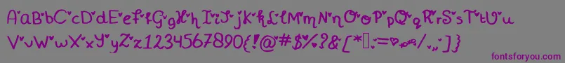 Шрифт Miniheartfont – фиолетовые шрифты на сером фоне