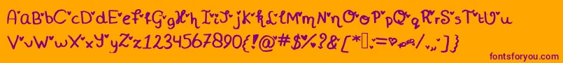 More about Miniheartfont Font Miniheartfont Font – Purple Fonts on Orange Background