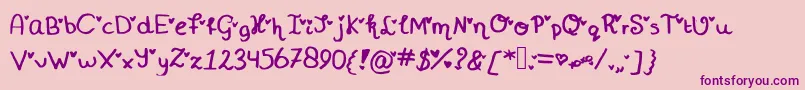 Miniheartfont Font – Purple Fonts on Pink Background