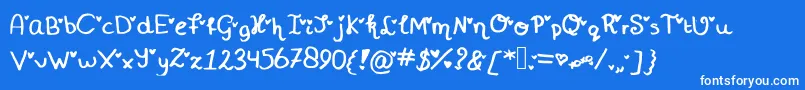 Шрифт Miniheartfont – белые шрифты на синем фоне