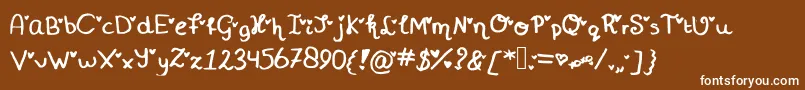 フォントMiniheartfont – 茶色の背景に白い文字