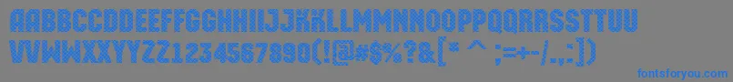 フォントAMachinaortodggr – 灰色の背景に青い文字