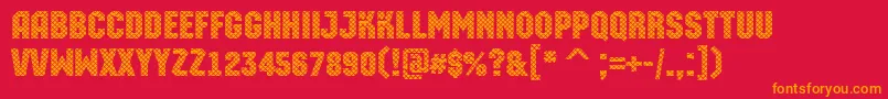 AMachinaortodggr Font – Orange Fonts on Red Background