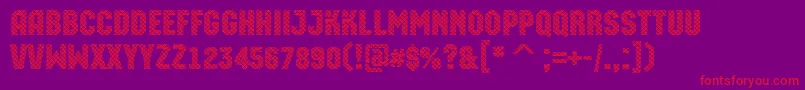 AMachinaortodggr-Schriftart – Rote Schriften auf violettem Hintergrund