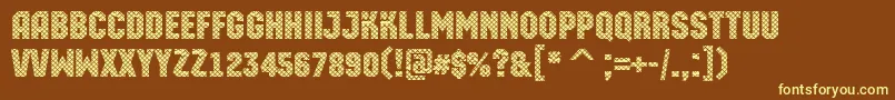 AMachinaortodggr Font – Yellow Fonts on Brown Background