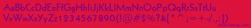 Geo231b Font – Purple Fonts on Red Background