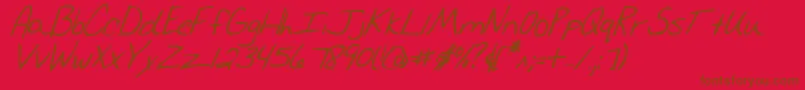 MerriChristinaBoldItalic Font – Brown Fonts on Red Background