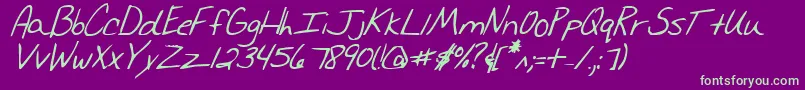 MerriChristinaBoldItalic Font – Green Fonts on Purple Background