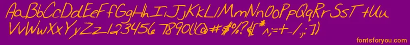 MerriChristinaBoldItalic Font – Orange Fonts on Purple Background