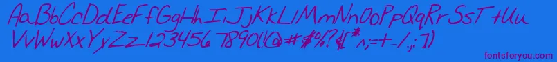 MerriChristinaBoldItalic Font – Purple Fonts on Blue Background