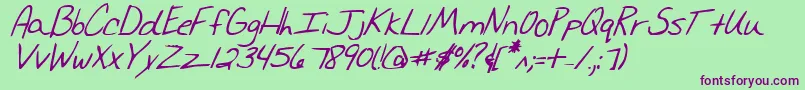 MerriChristinaBoldItalic Font – Purple Fonts on Green Background