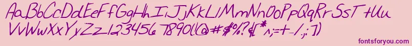 MerriChristinaBoldItalic Font – Purple Fonts on Pink Background