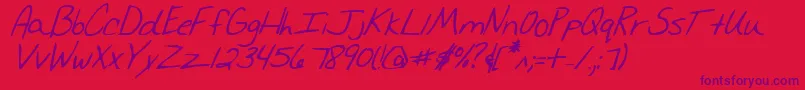 MerriChristinaBoldItalic Font – Purple Fonts on Red Background