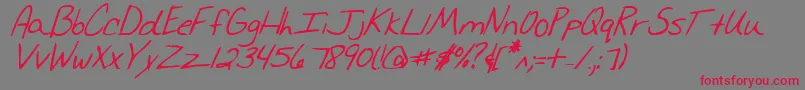 Шрифт MerriChristinaBoldItalic – красные шрифты на сером фоне